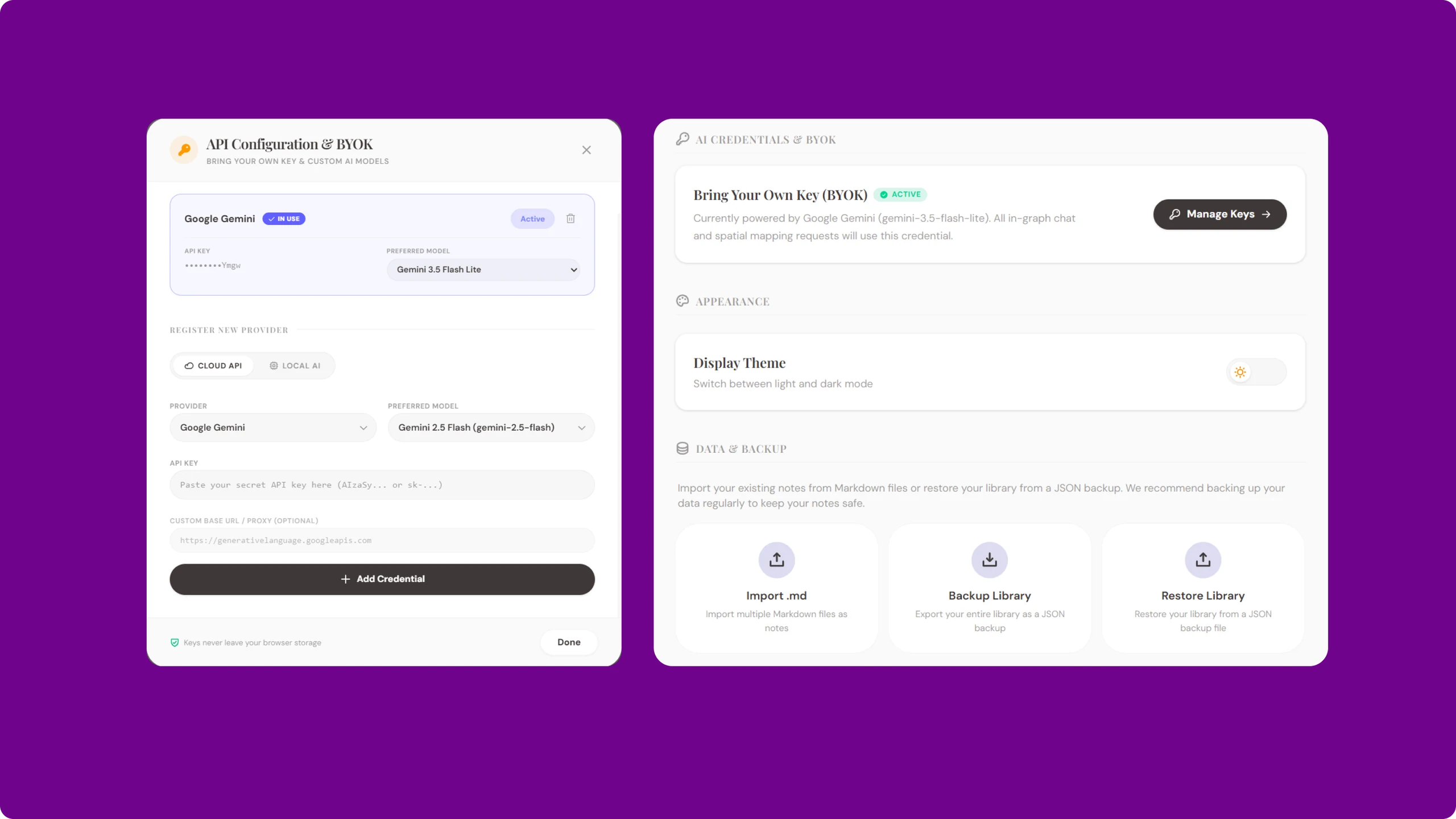 Bring-Your-Own-Key (BYOK) for AI features